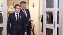 UŽIVO Macron s Plenkovićem u Banskim dvorima, upisao se u Zlatnu knjigu